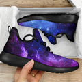 Purple Galaxy Space Blue Starfield Print Mesh Knit Shoes