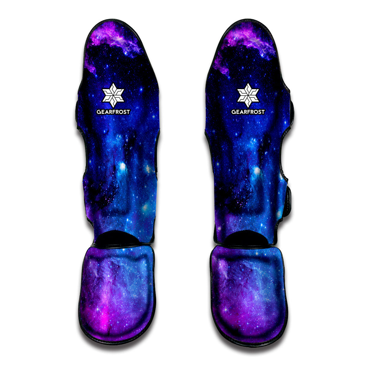 Purple Galaxy Space Blue Starfield Print Muay Thai Shin Guard