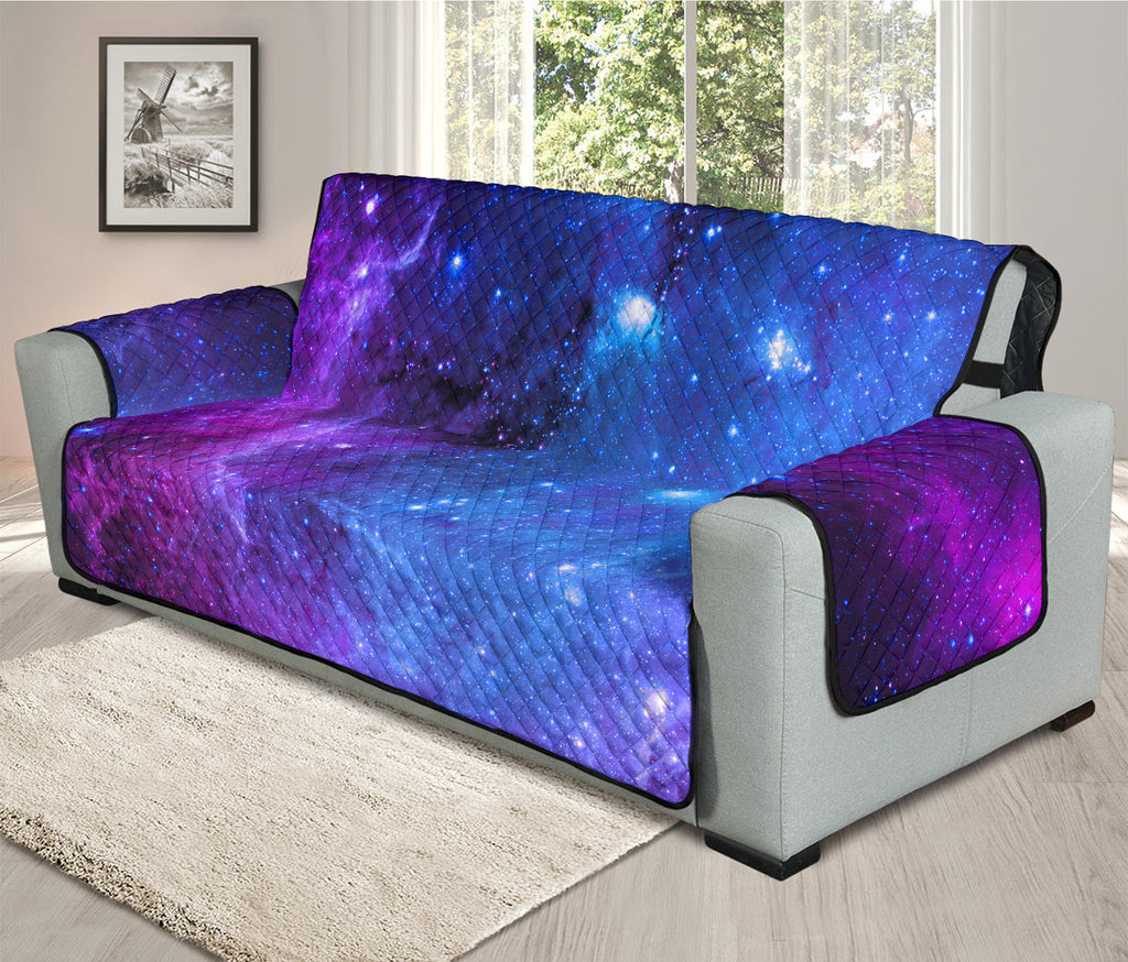 Purple Galaxy Space Blue Starfield Print Oversized Sofa Protector