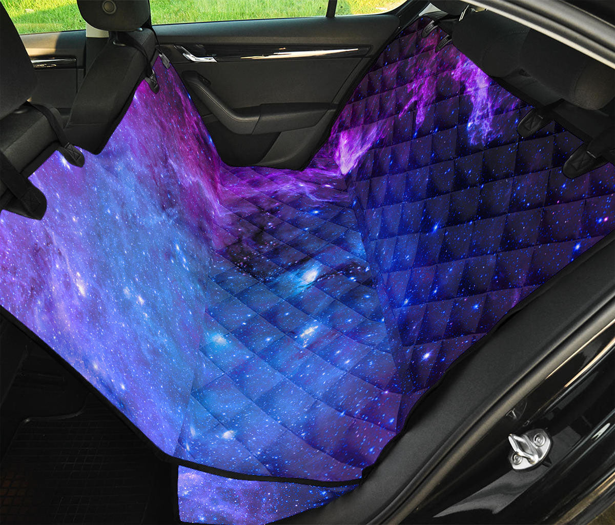 Purple Galaxy Space Blue Starfield Print Pet Car Back Seat Cover