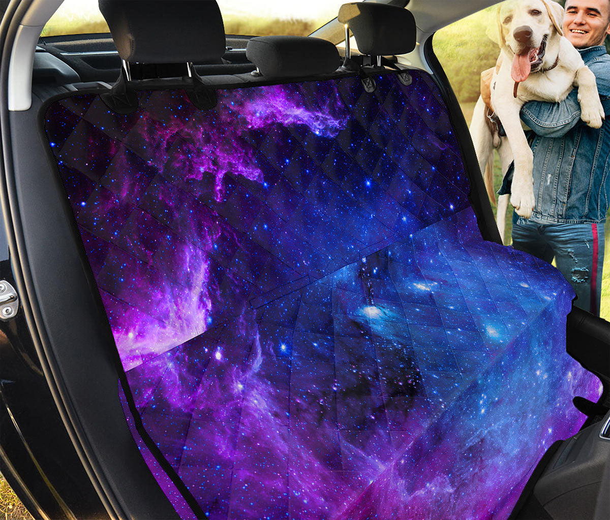 Purple Galaxy Space Blue Starfield Print Pet Car Back Seat Cover