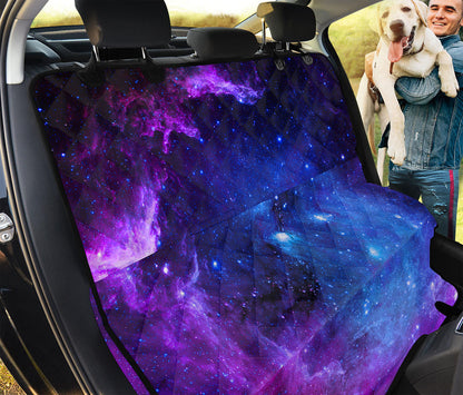 Purple Galaxy Space Blue Starfield Print Pet Car Back Seat Cover