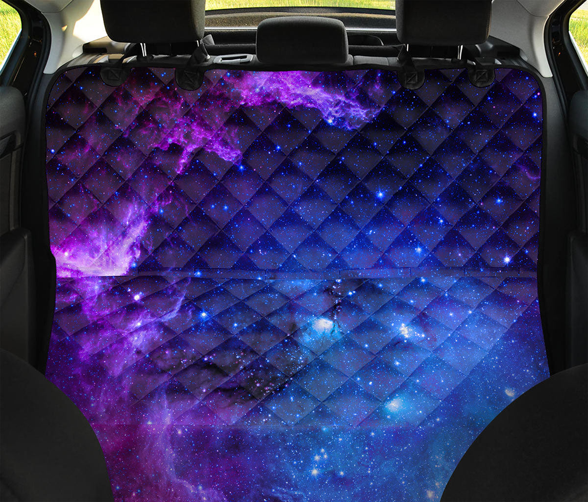 Purple Galaxy Space Blue Starfield Print Pet Car Back Seat Cover