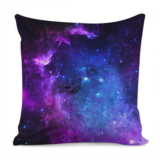 Purple Galaxy Space Blue Starfield Print Pillow Cover