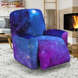 Purple Galaxy Space Blue Starfield Print Recliner Slipcover