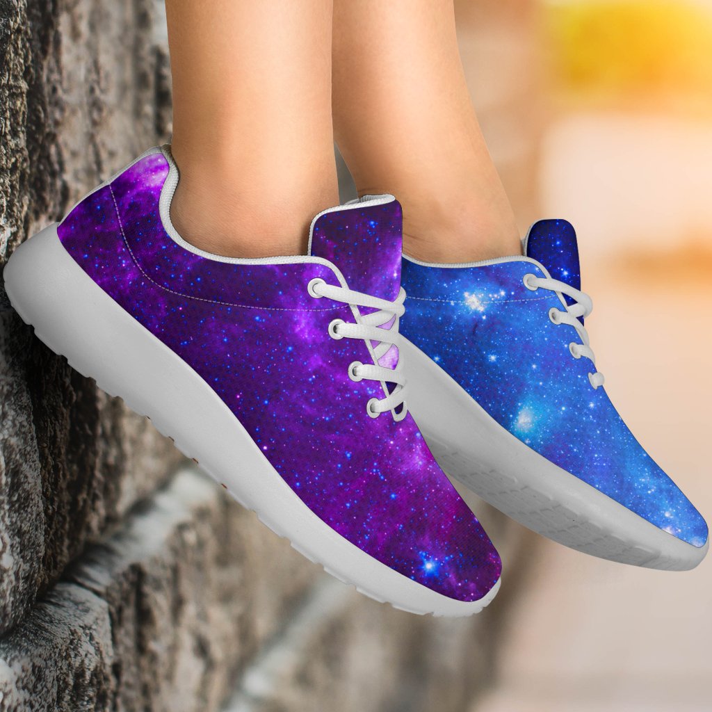 Purple Galaxy Space Blue Starfield Print Sport Shoes GearFrost