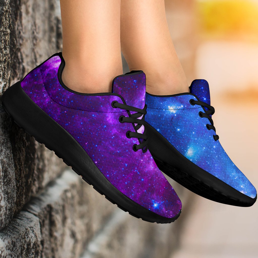 Purple Galaxy Space Blue Starfield Print Sport Shoes GearFrost