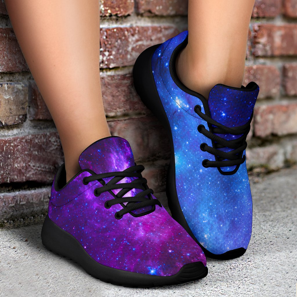 Purple Galaxy Space Blue Starfield Print Sport Shoes GearFrost