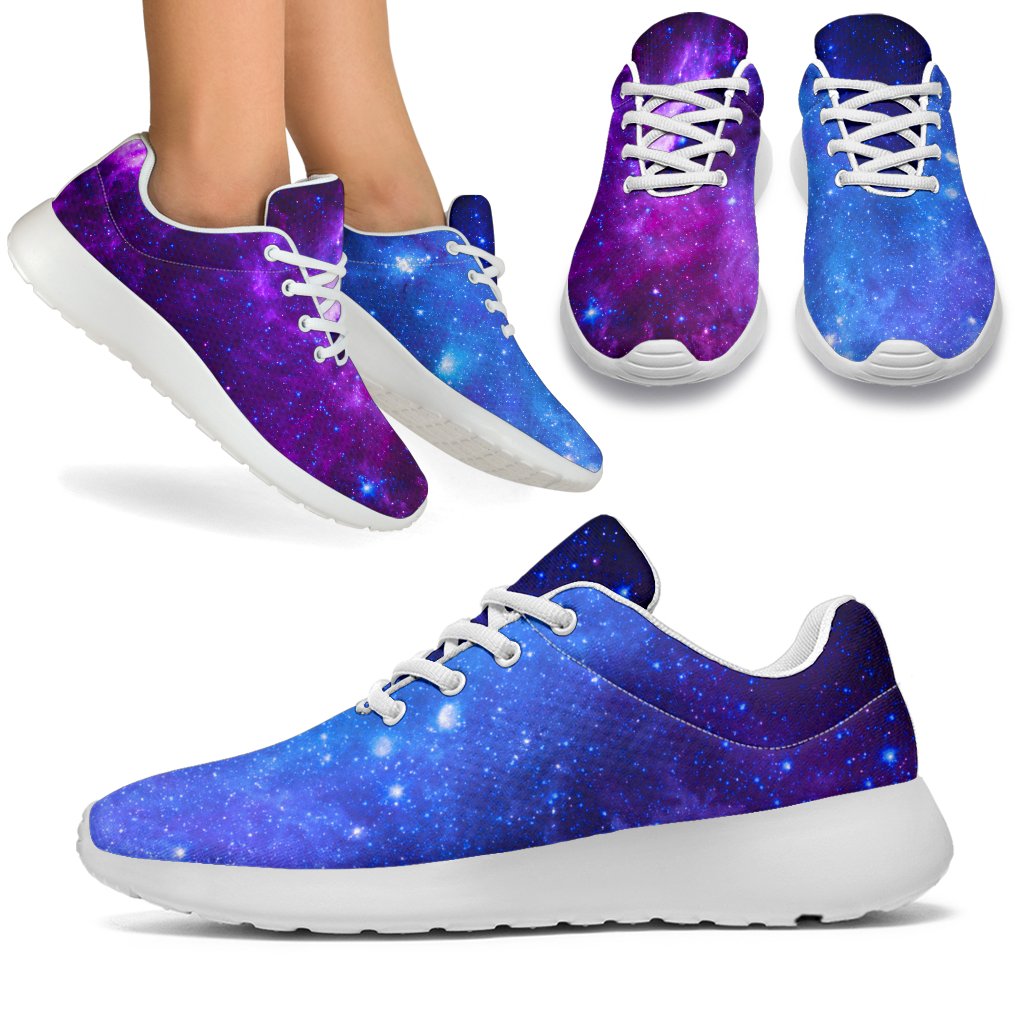 Purple Galaxy Space Blue Starfield Print Sport Shoes GearFrost