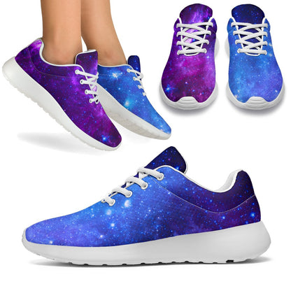 Purple Galaxy Space Blue Starfield Print Sport Shoes GearFrost