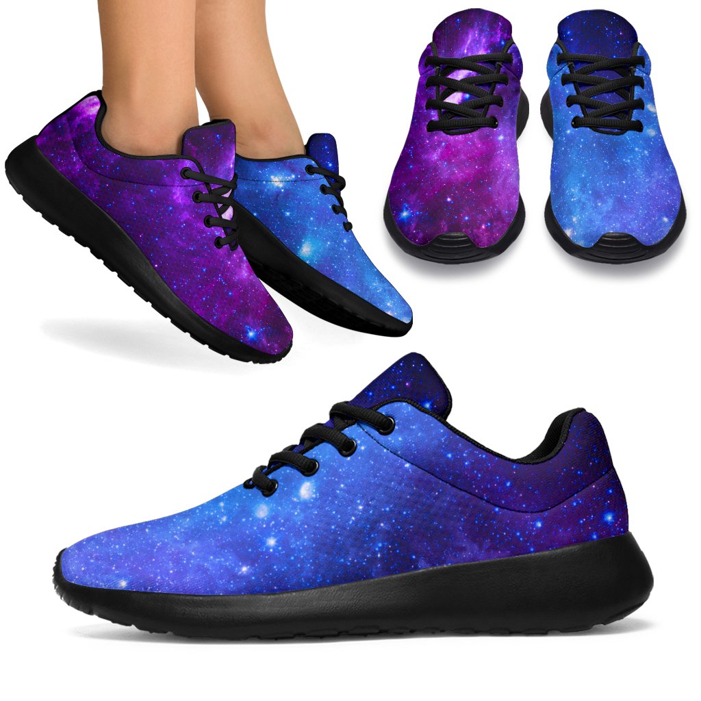Purple Galaxy Space Blue Starfield Print Sport Shoes GearFrost