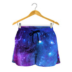 Purple Galaxy Space Blue Starfield Print Women's Shorts