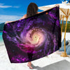 Purple Galaxy Space Spiral Cloud Print Beach Sarong Wrap GearFrost