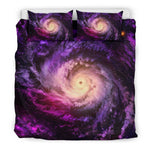 Purple Galaxy Space Spiral Cloud Print Duvet Cover Bedding Set GearFrost