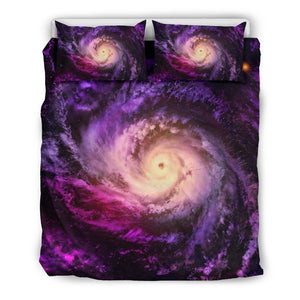 Purple Galaxy Space Spiral Cloud Print Duvet Cover Bedding Set GearFrost