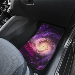 Purple Galaxy Space Spiral Cloud Print Front and Back Car Floor Mats GearFrost