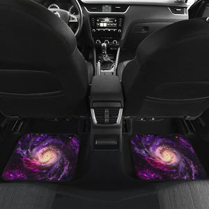 Purple Galaxy Space Spiral Cloud Print Front and Back Car Floor Mats GearFrost