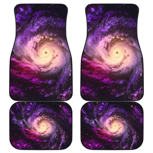 Purple Galaxy Space Spiral Cloud Print Front and Back Car Floor Mats GearFrost