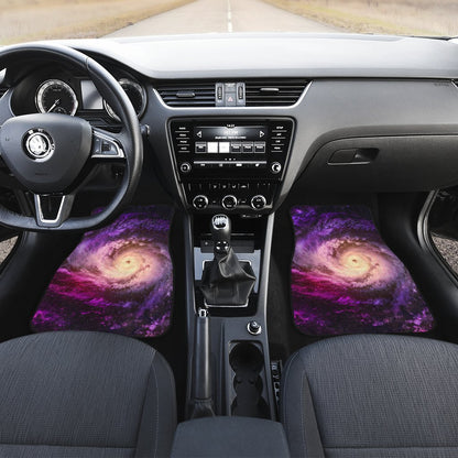 Purple Galaxy Space Spiral Cloud Print Front Car Floor Mats GearFrost