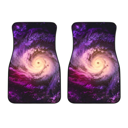 Purple Galaxy Space Spiral Cloud Print Front Car Floor Mats GearFrost