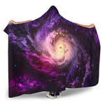 Purple Galaxy Space Spiral Cloud Print Hooded Blanket GearFrost