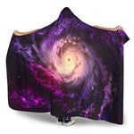 Purple Galaxy Space Spiral Cloud Print Hooded Blanket GearFrost