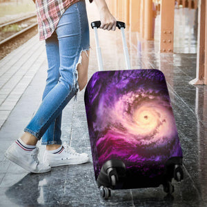 Purple Galaxy Space Spiral Cloud Print Luggage Cover GearFrost