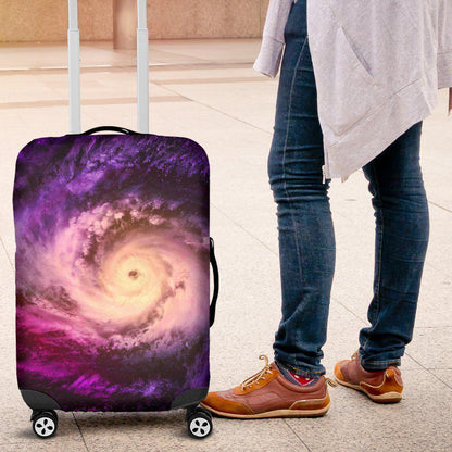 Purple Galaxy Space Spiral Cloud Print Luggage Cover GearFrost