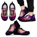 Purple Galaxy Space Spiral Cloud Print Black Running Shoes
