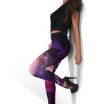 Purple Galaxy Space Spiral Cloud Print Women's Leggings GearFrost