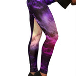 Purple Galaxy Space Spiral Cloud Print Women's Leggings GearFrost