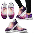 Purple Galaxy Space Spiral Cloud Print White Running Shoes