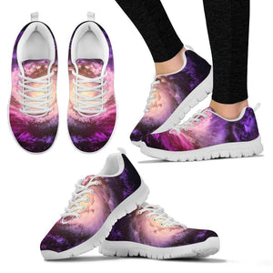 Purple Galaxy Space Spiral Cloud Print Women's Sneakers GearFrost