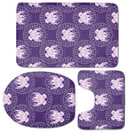 Purple Gemini Zodiac Pattern Print 3 Piece Bath Mat Set