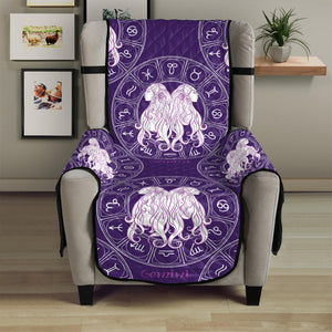 Purple Gemini Zodiac Pattern Print Armchair Protector