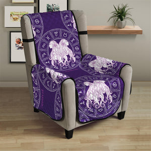 Purple Gemini Zodiac Pattern Print Armchair Protector