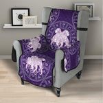 Purple Gemini Zodiac Pattern Print Armchair Protector