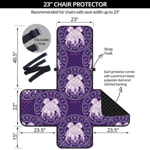 Purple Gemini Zodiac Pattern Print Armchair Protector