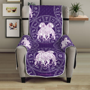 Purple Gemini Zodiac Pattern Print Armchair Protector