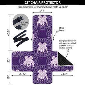 Purple Gemini Zodiac Pattern Print Armchair Protector