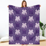 Purple Gemini Zodiac Pattern Print Blanket