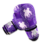 Purple Gemini Zodiac Pattern Print Boxing Gloves