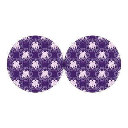 Purple Gemini Zodiac Pattern Print Car Coasters