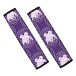 Purple Gemini Zodiac Pattern Print Car Seat Belt Covers