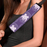 Purple Gemini Zodiac Pattern Print Car Seat Belt Covers