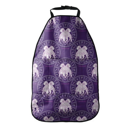 Purple Gemini Zodiac Pattern Print Car Seat Organizers