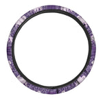 Purple Gemini Zodiac Pattern Print Car Steering Wheel Cover