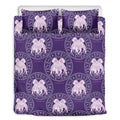 Purple Gemini Zodiac Pattern Print Duvet Cover Bedding Set