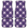 Purple Gemini Zodiac Pattern Print Front and Back Car Floor Mats