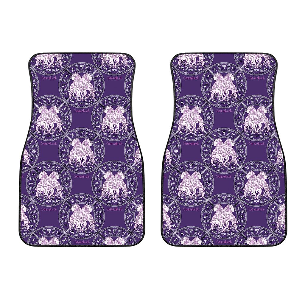 Purple Gemini Zodiac Pattern Print Front Car Floor Mats